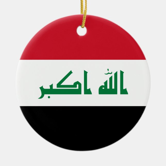 Flagga Irak Julgransprydnad Keramik (Framsidan)