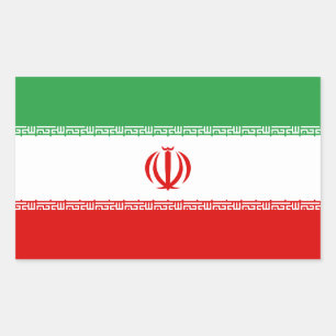 Flagga Iran Decal Sticker Rektangulärt Klistermärke