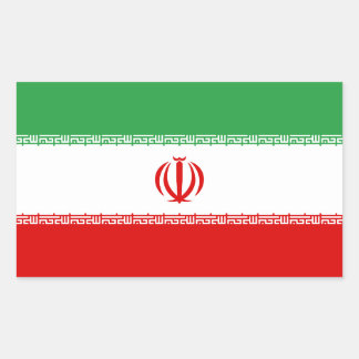 Flagga Iran Decal Sticker Rektangulärt Klistermärke