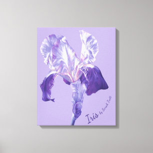 Flagga Iris lila och blommigt canvas art