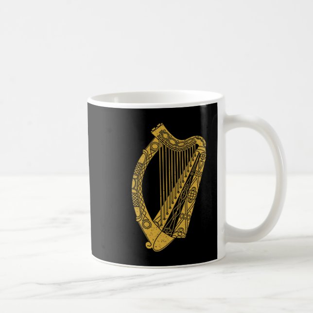 Flagga Irland Harpa Flagga Irländsk Harpa Symbol  Kaffemugg (Höger)