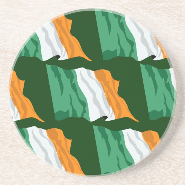 Flagga Irland Sandsten Underlägg (Framsidan)