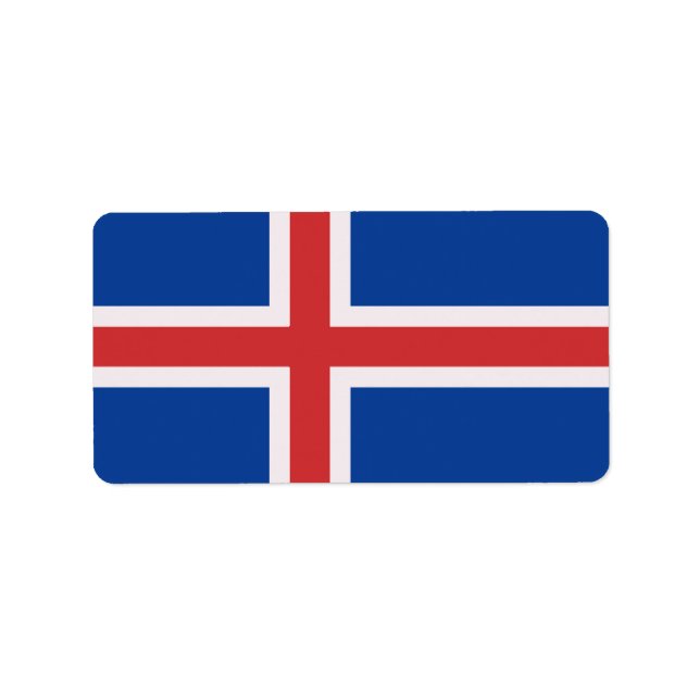 flagga island adressetikett (Framsidan)