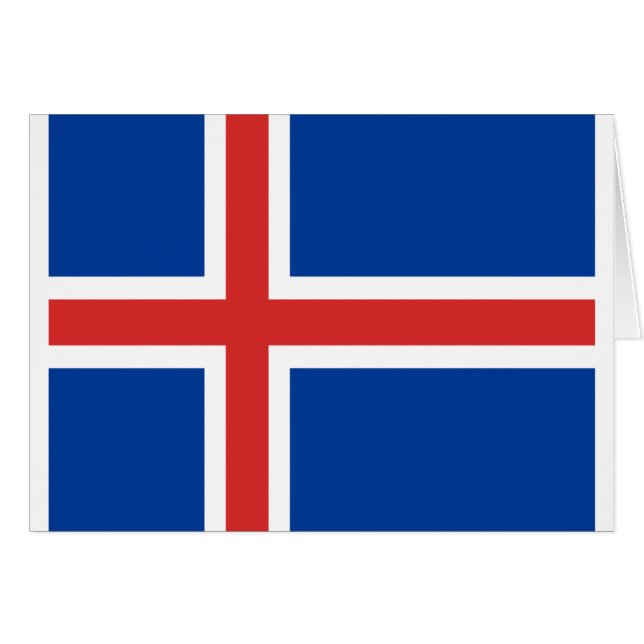 flagga island hälsningskort (Framsidan Horizontal)