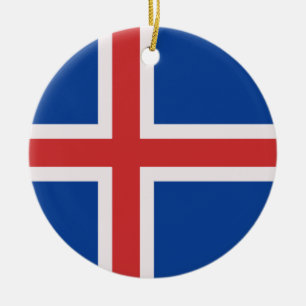 flagga island julgransprydnad keramik