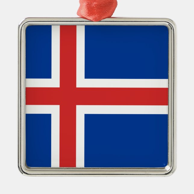 flagga island julgransprydnad metall (Framsidan)