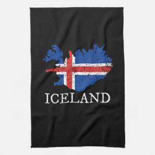 Flagga island kökshandduk
