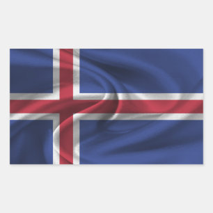 Flagga island rektangulärt klistermärke