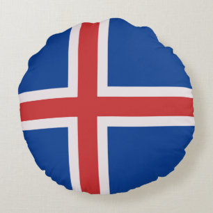 flagga island rund kudde