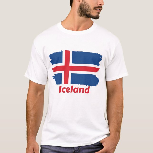 Flagga island t shirt (Framsida)