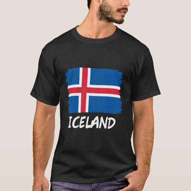 Flagga island t shirt (Framsida)