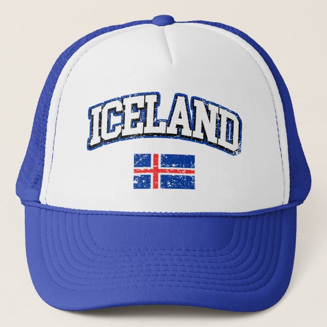 Flagga island truckerkeps (Framsida)