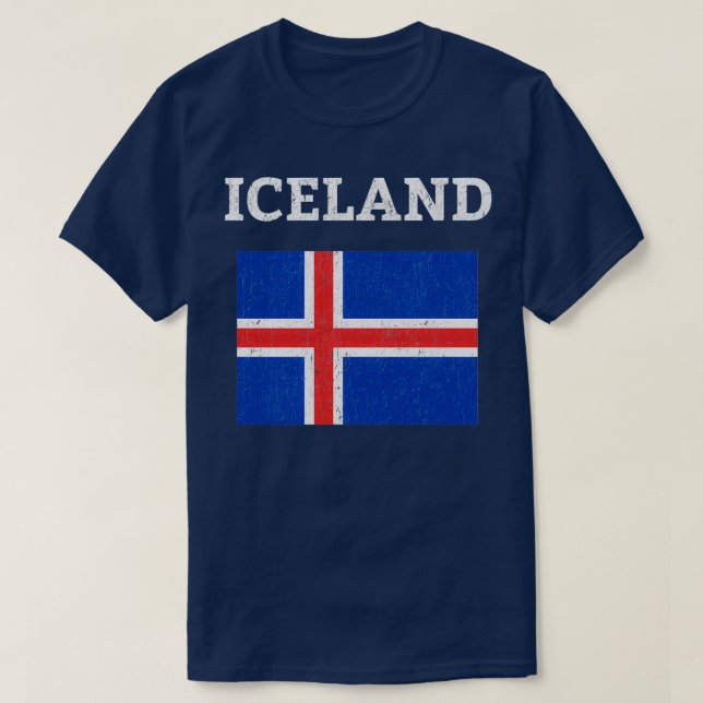 Flagga Island vintage T Shirt (Design framsida)