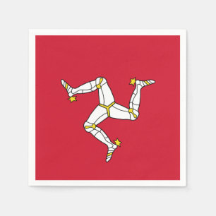 Flagga Isle of Man Papper Napkins Pappersservett