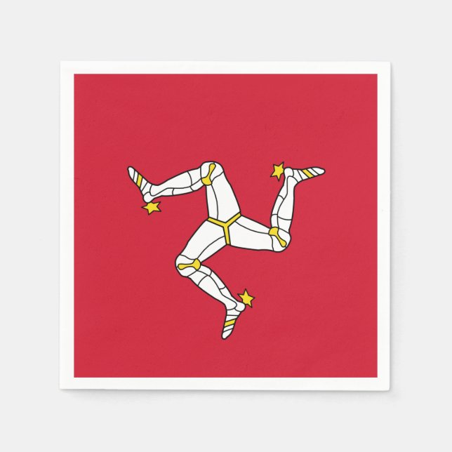 Flagga Isle of Man Papper Napkins Pappersservett (Framsidan)