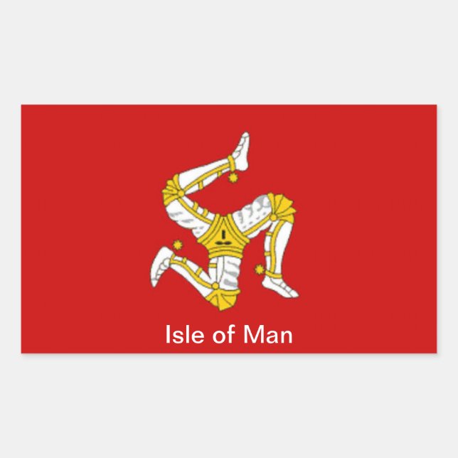 Flagga Isle of Man Rektangulärt Klistermärke (Framsida)