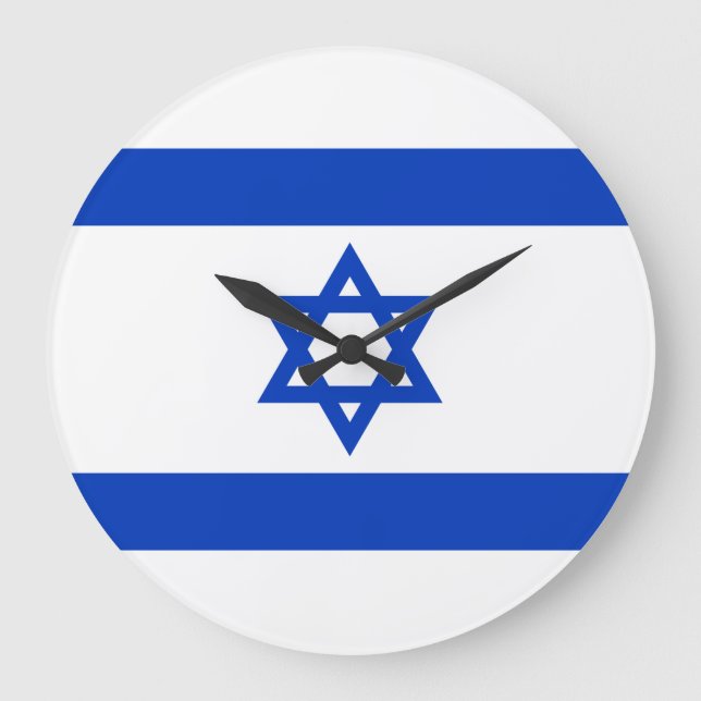 Flagga Israel Clock Stor Klocka (Framsida)