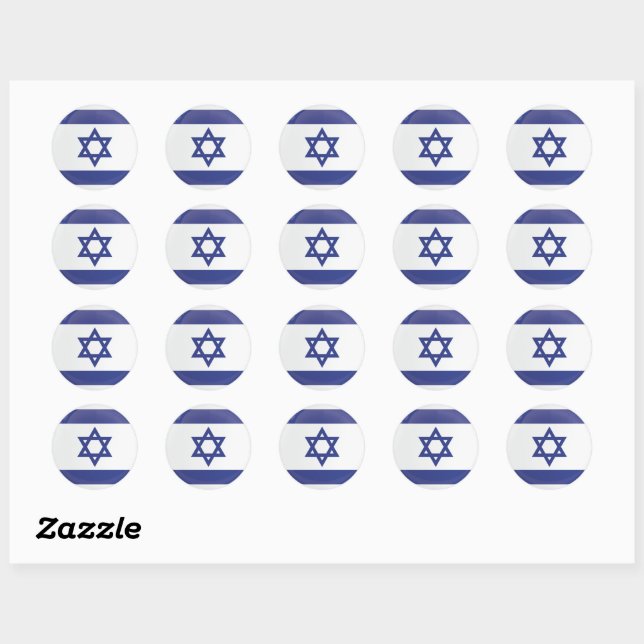 Flagga Israeliska rundikonen Runt Klistermärke (Ark)