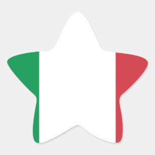 Flagga Italia Stjärnformat Klistermärke