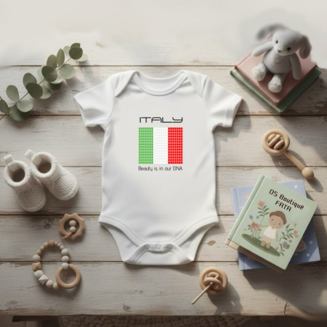 Flagga Italien Baby Bodykostym T Shirt (Skapare uppladdad)