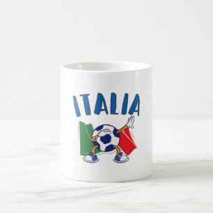 Flagga italien Dabbing Soccer Ball Kaffemugg