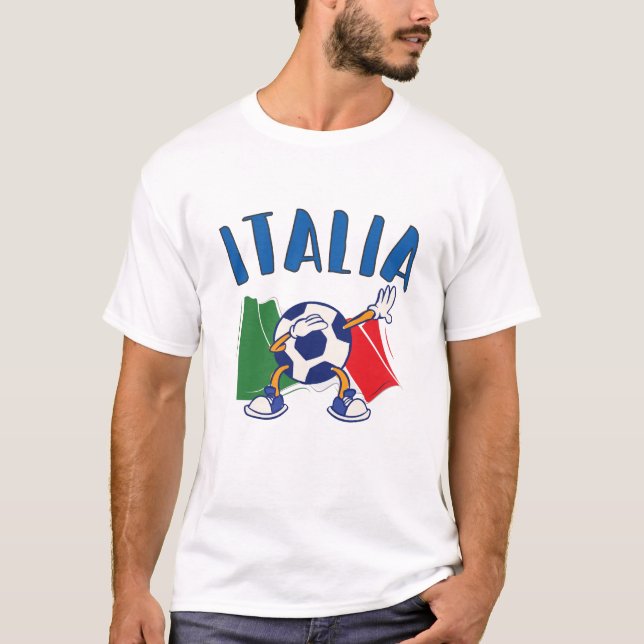 Flagga italien Dabbing Soccer Ball T Shirt (Framsida)