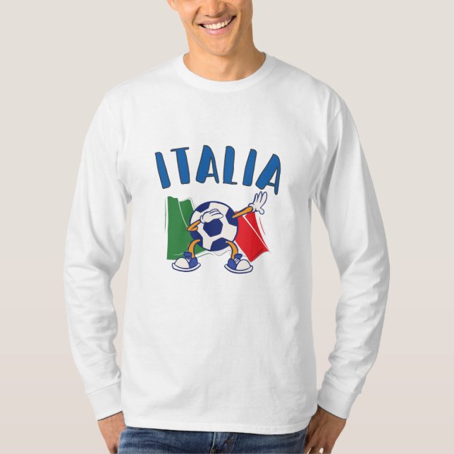 Flagga italien Dabbing Soccer Ball T Shirt (Framsida)