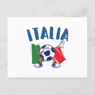 Flagga italien Dabbing Soccer Ball Vykort