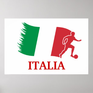 Flagga italien Fotboll Poster