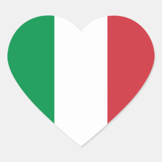 Flagga Italien Hjärtformat Klistermärke