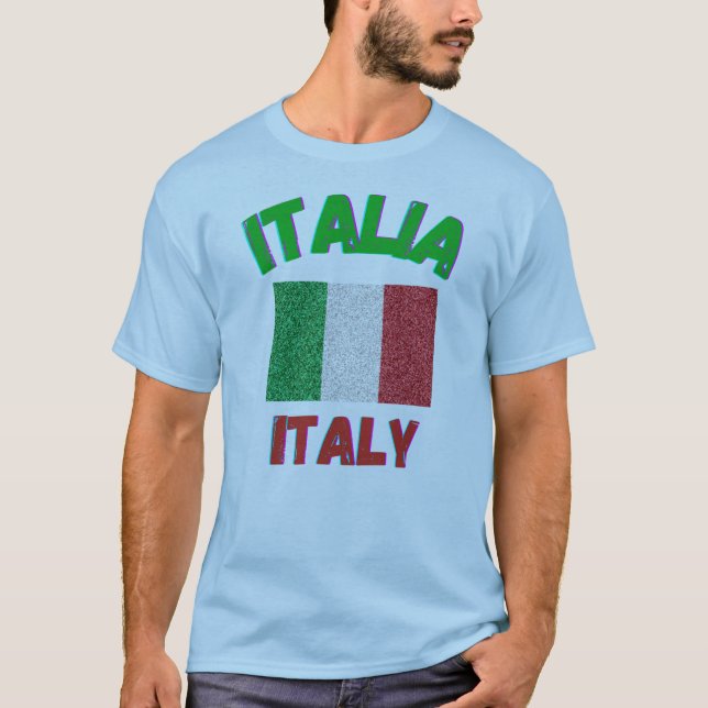 Flagga Italien kursiv originalsportfantast, Klubb T Shirt (Framsida)