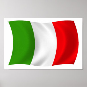 Flagga italien Poster Skriv ut