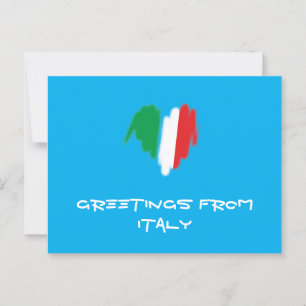 Flagga Italienska Färg Graffiti Heart Vykort