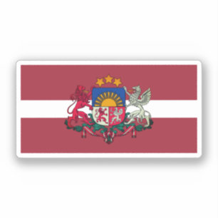 Flagga/jacka av arm från Lettland Klistermärken
