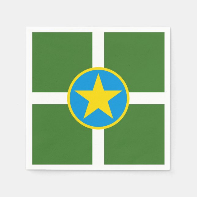 Flagga Jackson, Mississippi Napkins Pappersservett (Framsidan)