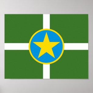 Flagga Jackson, Mississippi Poster