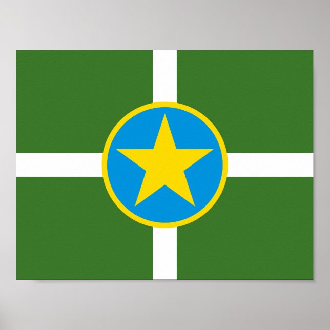 Flagga Jackson, Mississippi Poster (Framsidan)