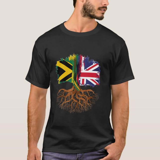 Flagga Jamaica Coola Jamaican Flaggor Manar Förena T Shirt (Framsida)