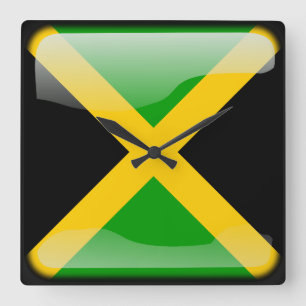 Flagga Jamaica Fyrkantig Klocka