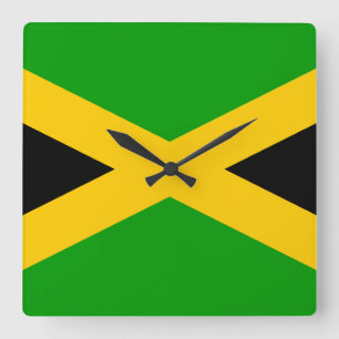 Flagga Jamaica Fyrkantig Klocka