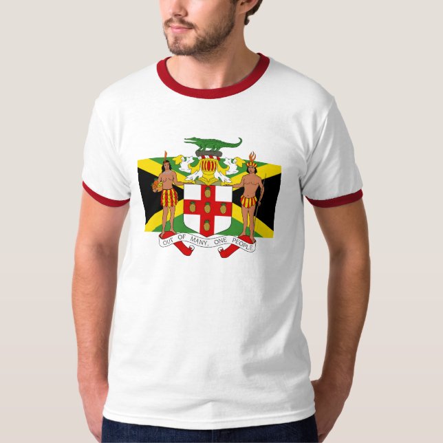 Flagga Jamaica Jackar av Arm Manar Ringer T T Shirt (Framsida)