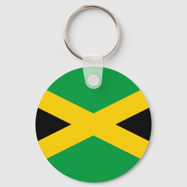 Flagga Jamaica-Jamaican-Flagga Nyckelring (Framsida)