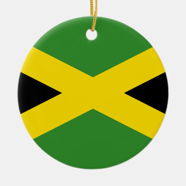 Flagga Jamaica Julgransprydnad Keramik (Framsidan)
