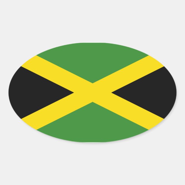 Flagga Jamaica Ovalt Klistermärke (Framsida)