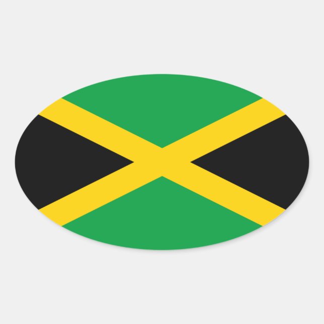 Flagga Jamaica Ovalt Klistermärke (Framsida)