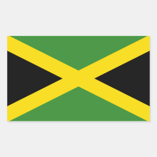 Flagga Jamaica Rektangulärt Klistermärke