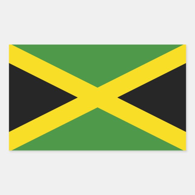 Flagga Jamaica Rektangulärt Klistermärke (Framsida)