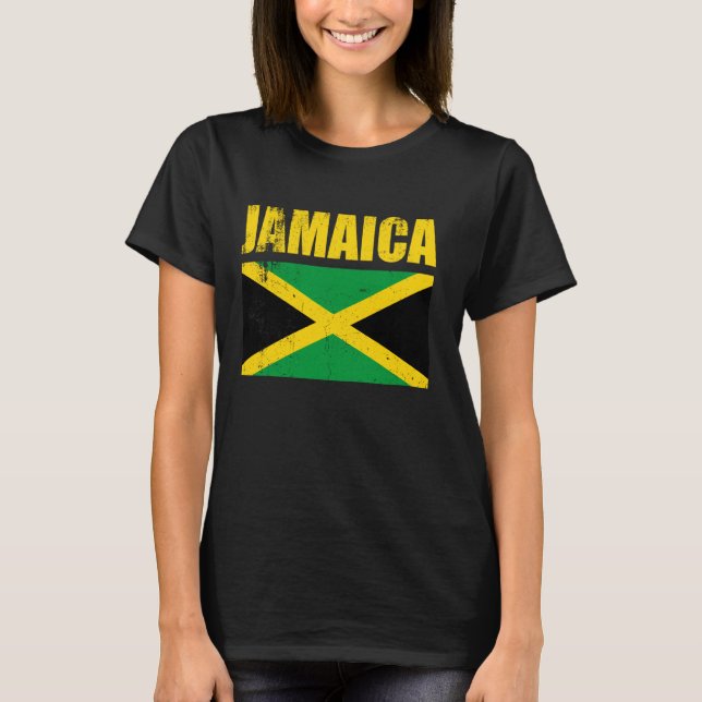 Flagga Jamaica T-Shirt Coola Jamaican Flaggor Mana (Framsida)