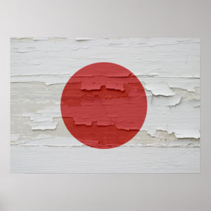 Flagga Japan Weasted Poster