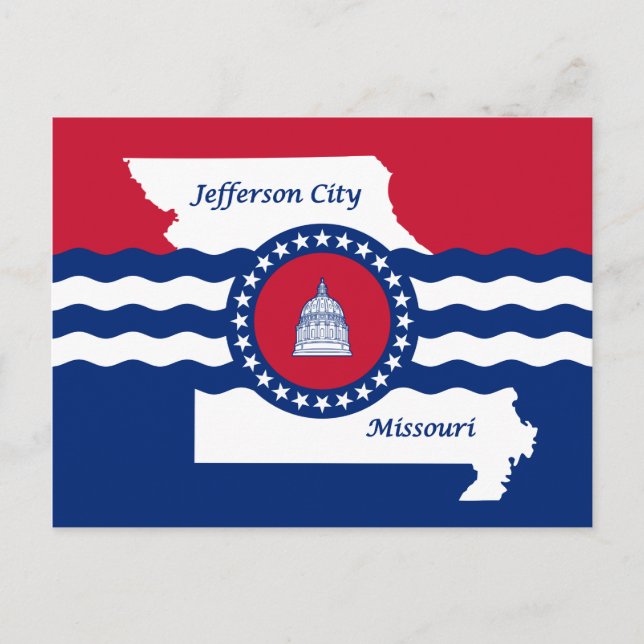 Flagga Jefferson city, Missouri vykort (Framsida)